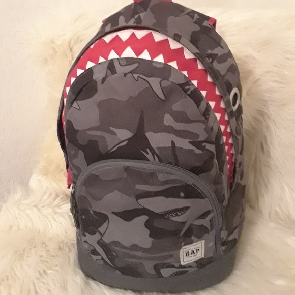 GAP Other - Gap Kids Shark Camoflauge Backpack Red/ Gray
